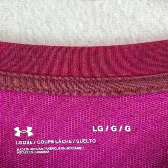 Under Armor Sweatshirt Women’s Large Pink Loose Fit - Picture 3 of 8